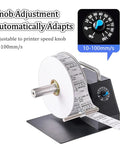 Heavy Duty Adjustable Speed Label Rewinder Machine For Fast Tape And Sticker Reuse with speed knob showing 10-100mm/s.