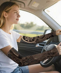Kick Butt In The Dog Days Of Summer With Steampunk Mechanical Gear Ice Silk Arm Sleeves on a woman driving a car.