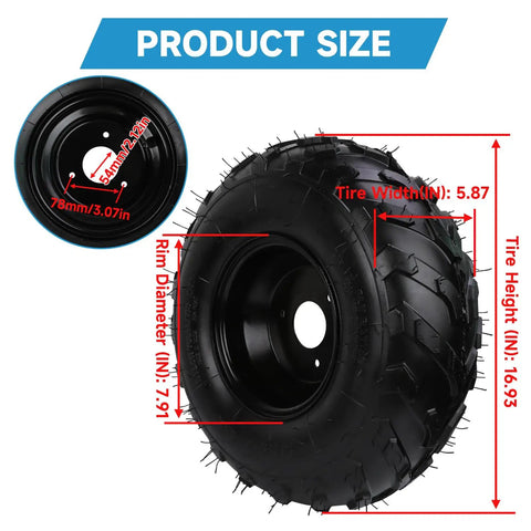 Go Kart Tire With Rim 16x8-7 Replacement For Coolster 110cc 125cc 150cc ATVs And Quad Go Karts Beefy All Terrain Wheel For Kazuma