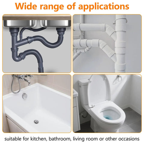 16 Piece Drain Snake Drill Attachment Heavy Duty Drain Auger Cutter Kit shown in various plumbing applications for sinks and toilets.