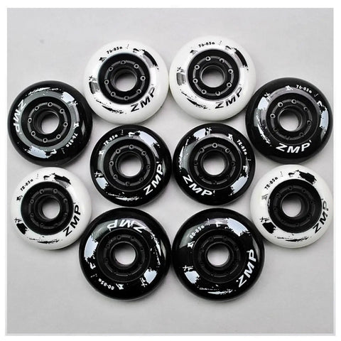 Inline Skate Wheels 4 Pack With Bearings For Outdoor And Indoor Use 72mm 76mm 80mm 85A Hardness Black Replacement Roller