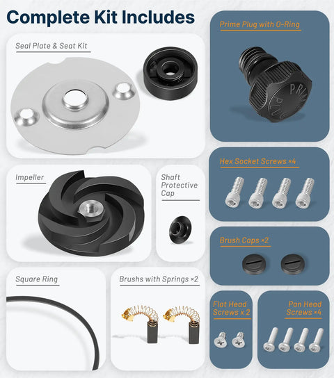 331 Pump Rebuild Kit For Straight Centrifugal Transfer Pumps Master Repair Parts Set with components arrangement