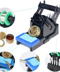 Adjustable Temperature Soldering Station For SMT And Through Hole Repair Lead Free SMD Desoldering Ergonomic Desk Tool shown with parts