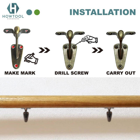 Beefy Heavy Duty Handrail Brackets In Antique Brass 3 Pack Solid Die Cast Wall Mount Stair Support For Dead Simple DIY Install And Awesome Farmhouse Vibe Upgrade