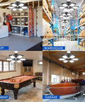 Two Pack Deformable LED Garage Lights 200W 20000LM 6500K Ultra Bright Shop Light With 6 Adjustable Panels And 270 Degree Coverage