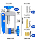 Hydraulic Disc Brake Hose Fitting Tool Kit With Upgraded Needle Driver, olive and brass inserts, with detailed dimensions