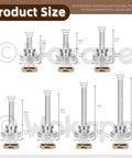 M4 Knurled Thumb Screw Set, 42 Piece Assortment with 8, 10, 12, 16, 20, 25, 30mm Sizes, nickel plated iron, product size chart