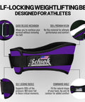 Heavy Duty 6 Inch Nylon Weight Lifting Belt For Powerlifting And Strength Training With Contoured Lower Back Support, side view displaying self-locking buckle and premium nylon material.