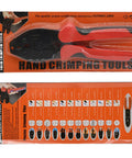 Packaging of Beefy Pro Grade Spark Plug Wire Crimp Tool With Ratchet Pliers showcasing tool details and usage guide.