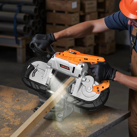 Cordless 20V Portable Band Saw With 5 Inch Deep Cut, Beefy 360W Brushless Motor, adjustable speed used for precise wood cutting