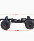 Side view of One Tenth Scale RC Crawler Chassis Kit With 313mm Wheelbase, 2 Speed Gearbox, Nylon Frame, 35T 550 Motor And Axles.