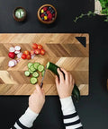 Top Grade Six Piece Acrylic Router Templates For Nailing Perfect Charcuterie Board Handles With Thick Reusable Woodworking Stencils That Hit The Spot For Custom Kitchen Crafts And Every Serious Maker on a wooden cutting board.
