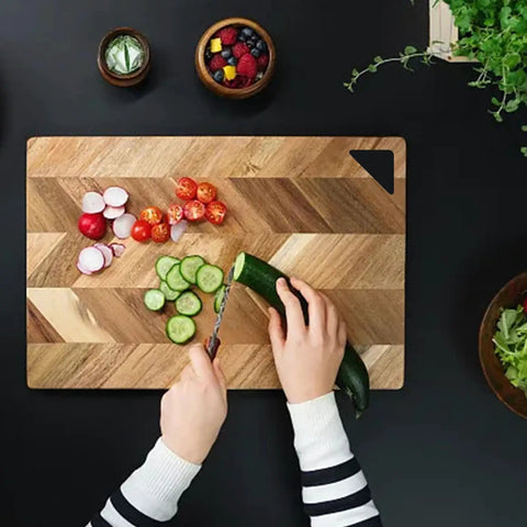 Top Grade Six Piece Acrylic Router Templates For Nailing Perfect Charcuterie Board Handles With Thick Reusable Woodworking Stencils That Hit The Spot For Custom Kitchen Crafts And Every Serious Maker on a wooden cutting board.