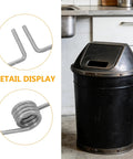Cool 10 Piece Torsion Spring Kit To Fix Trash Can Lids Fast, Made With Rust Resistant Stainless Steel That Holds Strong And Lasts For Home Or Office Use Plus DIY Projects. Detail display of stainless steel torsion spring and trash can lid repair