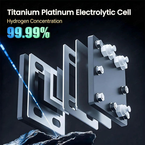 Titanium platinum electrolytic cell for Home Use Hydrogen Generator H2 Inhalation Machine with nearly 100 percent purity.