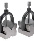 V-block and clamp set, pair of hardened steel blocks, 1 in capacity for precision machining