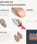 20Pcs Mini Electrical Wire Connectors For DIY Splicing Into 4 6 8 9 10 Way Butt Terminal Blocks with copper conductor detail