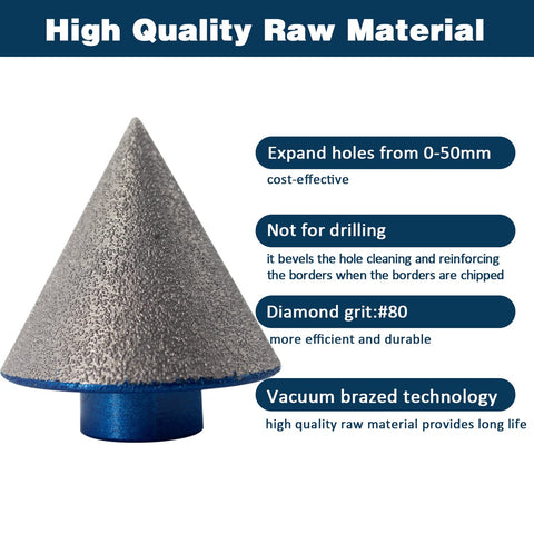 3 Pcs 2 Inch Diamond Beveling Chamfer Bits With 5/8-11 Thread Adapter And 4/5 Inch Diamond Finger Milling Bits Straight Cutter