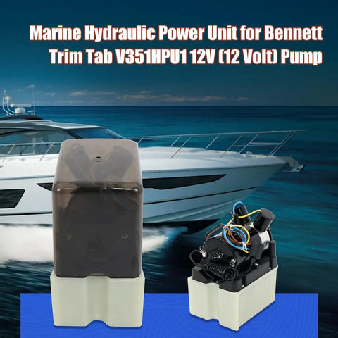 12V Marine Hydraulic Power Unit For Trim Tabs On Yachts And Boats Easy Install HPU Pump featured with yacht background