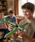 Teen assembling Metal Hurricane Fighter Jet Model Kit With 331 Parts One Thirty Second Scale STEM Building Set For Adults And Kids