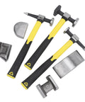7 Piece Auto Body Repair Kit With Carbon Steel Hammer And Dolly Set, Heavy Duty Dent Tools, Rustproof Build, Includes Toolbox