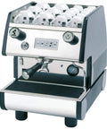 Hardcore Pro Programmable Espresso Maker Featuring Digital Touch Controls And Precision Volumetric Dosing For Dead Smooth Shots Heavy Duty Brass Group Head Matte Black Finish Home Barista Essential with cups stacked on top.