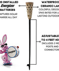 Ceramic Solar Tiki Torches With Flickering Flame Two Pack Outdoor Solar Lights For Yard And Home Decor IP65 Waterproof