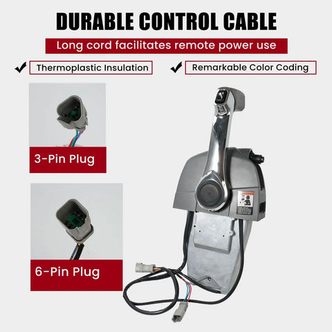 Outboard Remote Throttle Control Console Top Mount With Single Lever Binnacle Control And Key Switch For Johnson And Evinrude