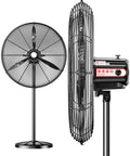 Heavy Duty Industrial Wall Fan With Remote Control And 3 Speeds delivering massive airflow, showcasing a robust design with copper motor.