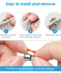 Hella Durable 40 Pack Locking Pin Back Keepers With A Rock Solid Spring Loaded Latch Nickel Plated Copper Clasp installation steps