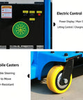 Electric control box and mobile caster of Heavy Duty Electric Portable Forklift Pallet Jack That Slides Heavy Loads Smoothly.
