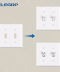 Two Gang Toggle Switch Wall Plate, Unbreakable Thermoplastic Faceplate Cover for Dimmer Switches, Glossy White, Standard Size