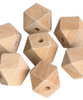 Unpainted Faceted Geometric Wood Beads 16mm With 3.5mm Holes Natural Color for DIY Jewelry Making 100 Pieces Dope.