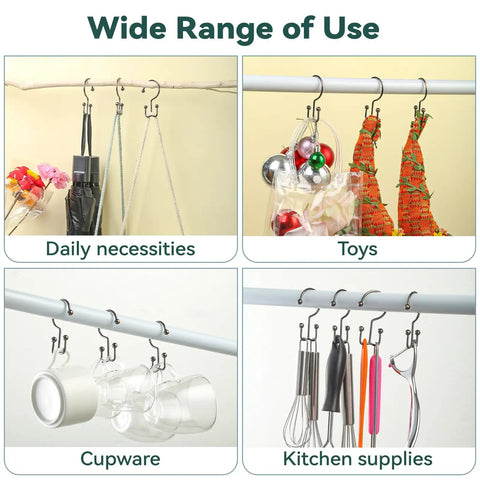 12 Pack Bronze Shower Curtain Rings Heavy Duty Rust Proof Anti Corrosion Metal Hooks With Double Glide holding various items
