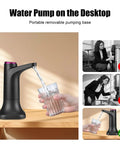 5 Gallon Water Pump With Mobile Base USB Rechargeable Electric Water Dispenser for Bottle Portable Automatic Pump on desktop