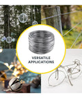 Coiled 18 Gauge Galvanized Hobby Wire 110 Ft for crafts, plant ties, garden support, and DIY projects versatile applications.