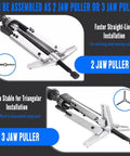6 In 1 Gear Puller Set With 13 Pieces Including 2 Jaw And 3 Jaw Bearing Puller Kit Reversible Jaws Cr V Steel Heavy Duty Pulley