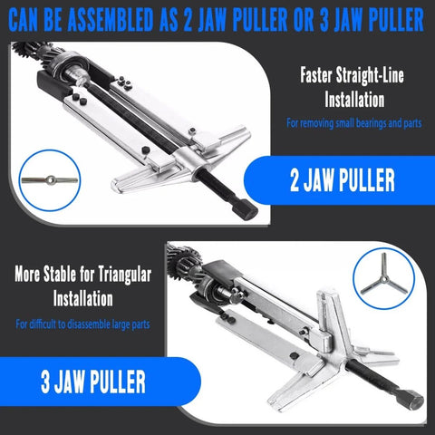 6 In 1 Gear Puller Set With 13 Pieces Including 2 Jaw And 3 Jaw Bearing Puller Kit Reversible Jaws Cr V Steel Heavy Duty Pulley