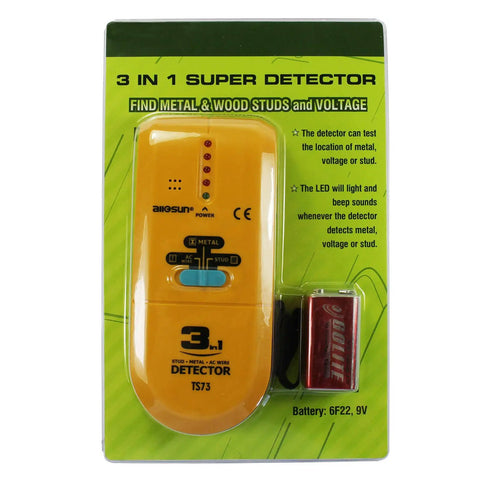 Absolute Fire 3 In 1 Led Wood Stud Finder And Multi Scanner Electronic Sensor Snags Hidden Nails Pipes Rebar Wire Cables For Drywall Repair Essential Tool