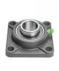Heavy Duty Cast Iron Pillow Block Bearing With 1.25 Inch Bore, 4 Bolt Flange Mount, Self Aligning Ball Bearing Insert, Pre Lubricated