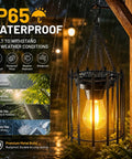 Bright Solar Lanterns Outdoor Waterproof Hangable Lights With Auto On Off Upgraded Lit Warm LED for Porch Yard Patio