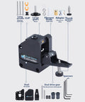 Dual Drive Geared Extruder Upgrade Kit For 1.75mm Filament With RNC Nano Coated Gear with components and universal mount