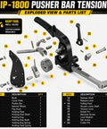 Manual Strapping Tensioner With Ergonomic One-Hand Pusher Bar, Lightweight Go-To Heavy-Duty Metal Bundling Tool For Three Eighths To One Half Inch Steel Straps, Ideal For Warehouse And Factory Use exploded parts view