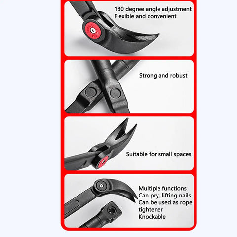 Heavy Duty 18 Inch Extendable Pry Bar Featuring Adjustable Indexing Leverage For Stubborn Tire Beads Quick Rim Cleaning crafted from CRV Steel with adjustable angle.