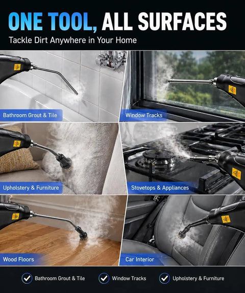 Beast Mode Handheld Steam Cleaner With 2500W Rapid Heat And 1800Ml Big Tank cleaning upholstery and tiles with steam