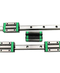 Two Piece HGR20 400mm Linear Rail And RM1605 450mm Ballscrew Kit with green slide blocks visible