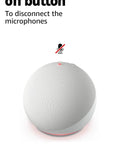 Straight Up Sleek Compact Smart Speaker With Ace Voice Recognition For Effortless Bluetooth Streaming And Hands Free Commands Ideal For Bedroom Chill Vibes Kitchen Timer Runs Or Home Office Grind Fresh Glacier White Build showing the mic off button