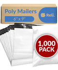 6x9 Inch Poly Mailers 1000 Pack White Self Sealing Mailing Bags For Small Items Bulk Shipping Envelopes Non Padded