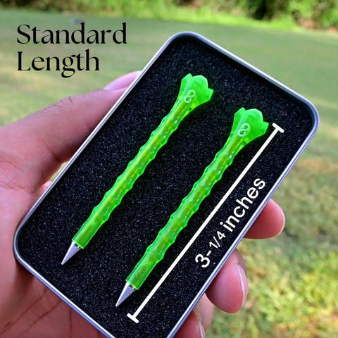Forever Tee Premium Metal Unbreakable Golf Tees 2 Pack with Extended Metal Tip in case, 3.25 inch, green on grass