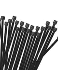 Heavy Duty Eight Inch Cable Zip Ties 100 Pack With Fifty Pound Tensile Strength, Premium Black Nylon Tie Wraps for Indoor and Outdoor Use